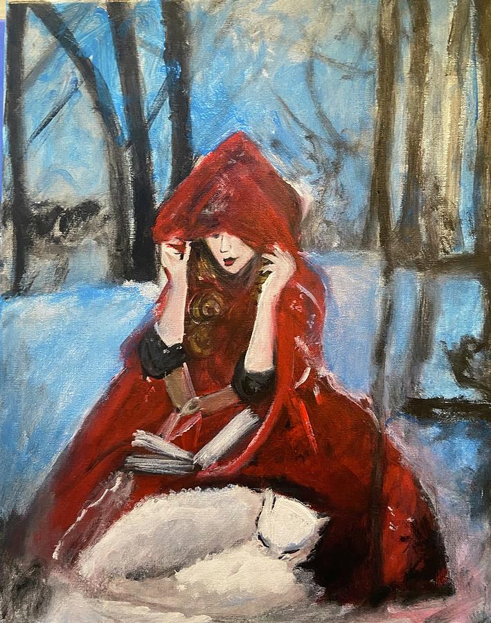Red Riding Hood and Fox Painting by Denice Palanuk Wilson