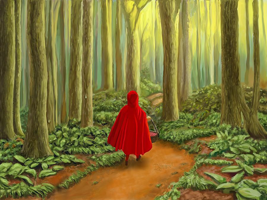 Red Riding Hood Video Painting Digital Art by David Luebbert