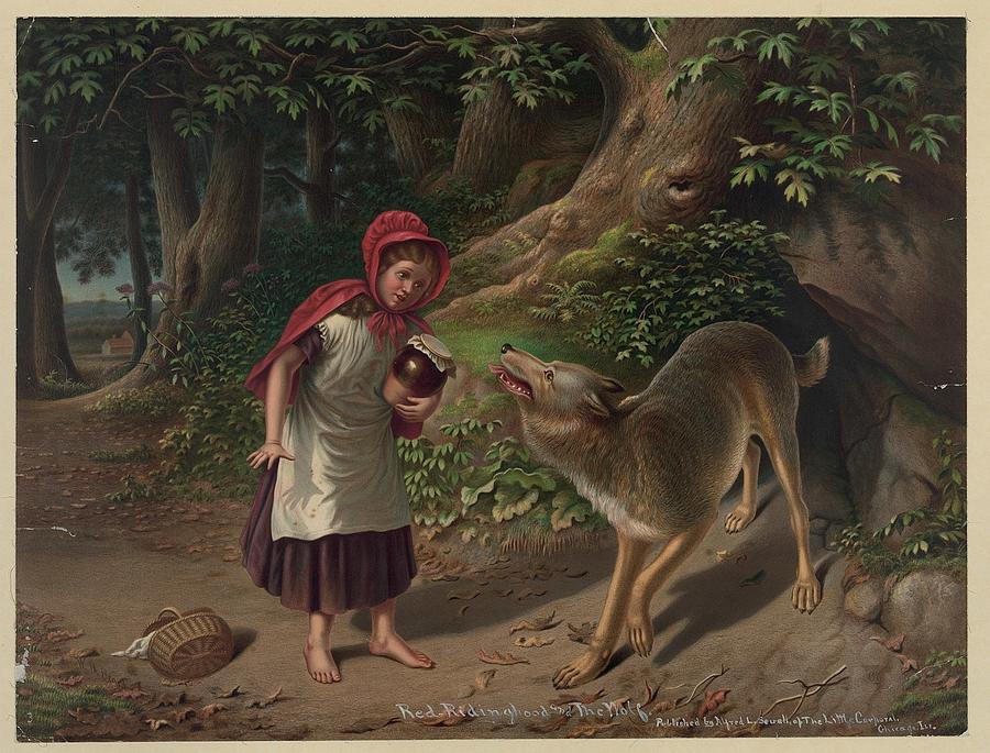 Red Ridinghood and the wolf  Photograph by Popular Art
