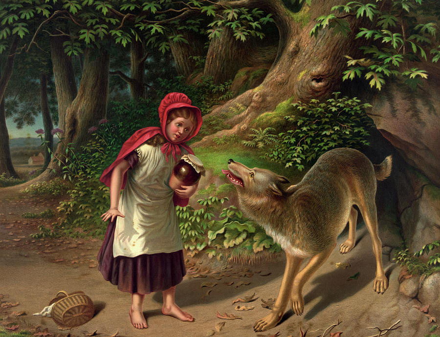 Fairy Painting - Red-Ridinghood and the Wolf by William Holbrook Beard