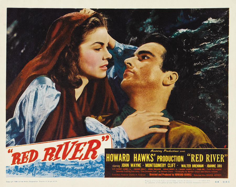 John Wayne Mixed Media - Red River, with John Wayne and Montgomery Clift, 1948 by Movie World Posters