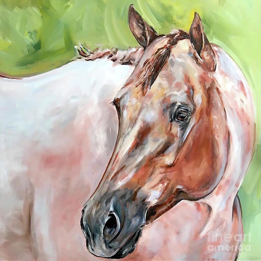 Red Roan Horse Painting by Maria Reichert