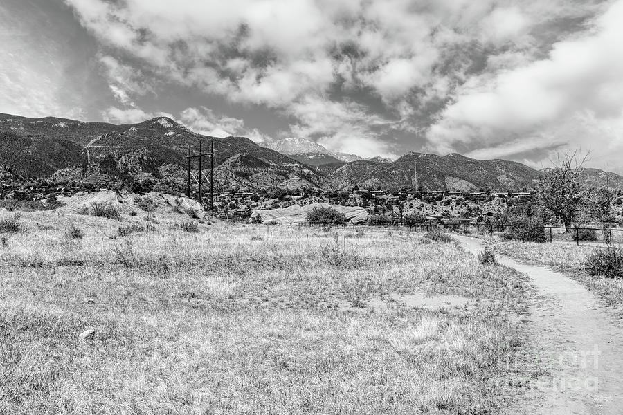 Red Rock Canyon Afternoon Landscape Grayscale Photograph by Jennifer White