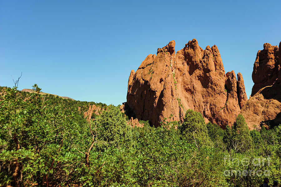 Red rock formations in the area now known as Garden of the Gods in Colorado Springs, Colorado. Photograph by Gunther Allen