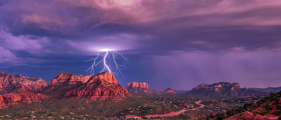 Red Rock Lightning Storm Photograph by Heber Lopez
