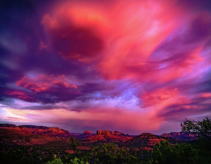 Red Rock Magical Storm Clouds Photograph by Heber Lopez