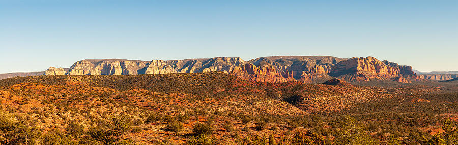 Red Rock Mountains Panorama Photograph by Frank Lee