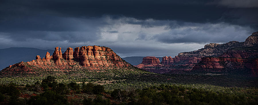 Red Rock Storm Clouds Photograph by Paul Bartell