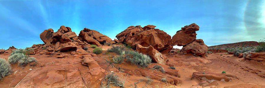 Las Vegas Photograph - Red rocks, blue skies in Valley of Fire by Maria Laszka
