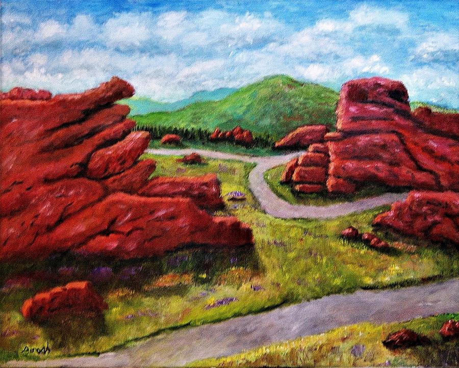 Red Rocks  Painting by Gregory Dorosh
