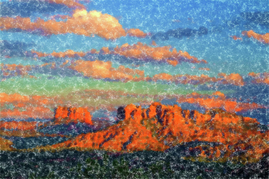 Red Rocks Impression Digital Art