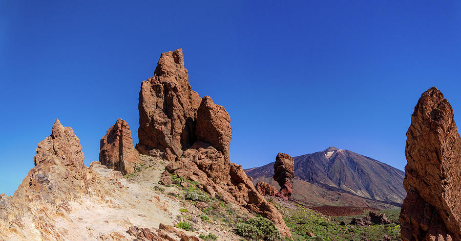 Red Rocks In Front Of Mount Teide Photograph