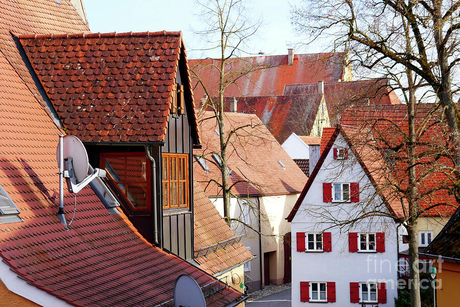Bavaria Photograph - Red Roofs of Noerdlingen by Johanna Zettler