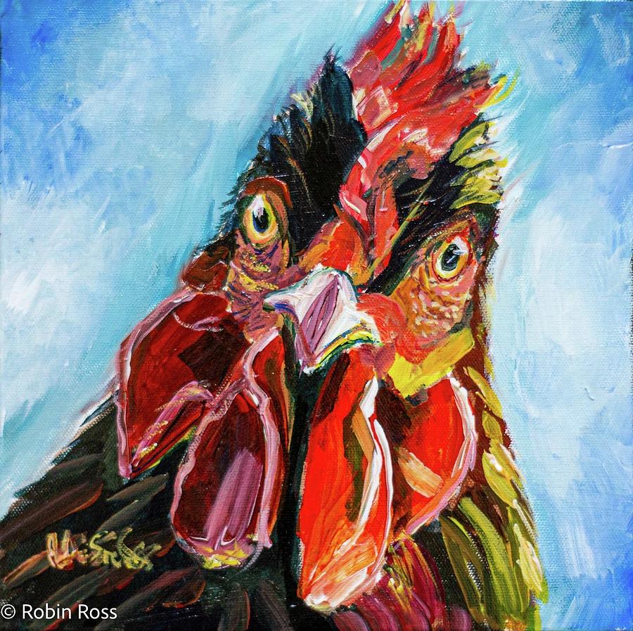 Red Rooster Painting by Robin Sue Ross - Fine Art America