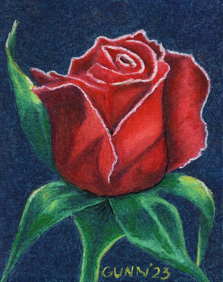 Red Rose 3 Pastel by Katrina Gunn