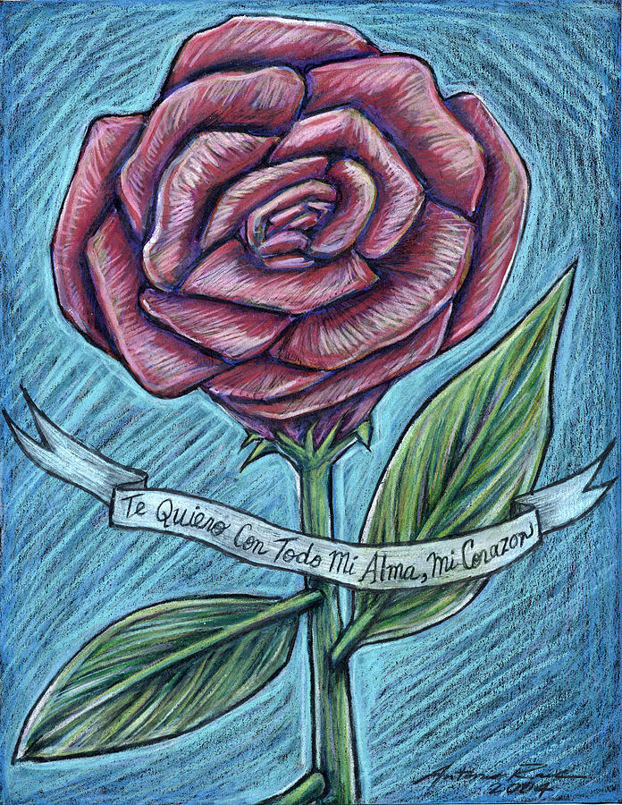 drawings of roses and banners