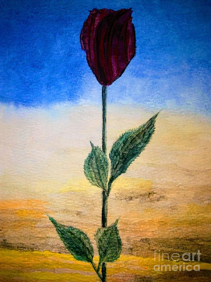 Red Rose at Sunset Painting by Michael McCormack