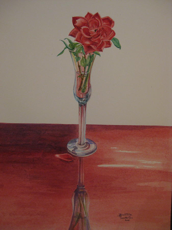 Red rose Painting by Beatriz Marino - Pixels