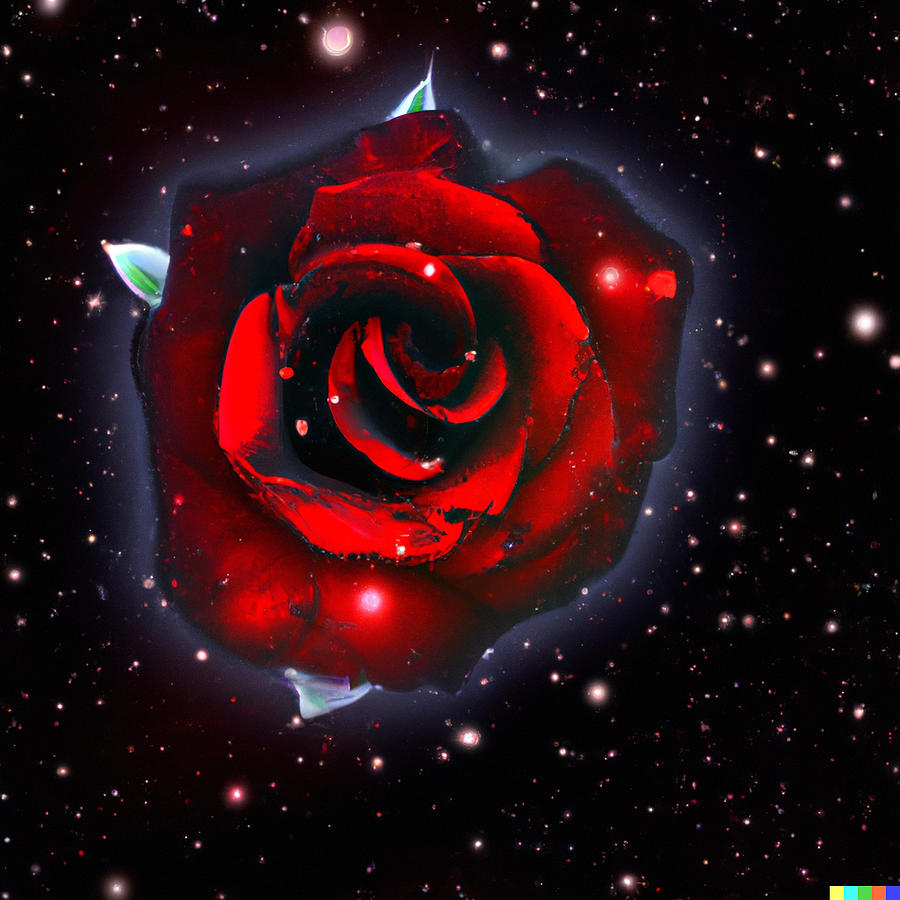 Red Rose in Space Digital Art by Kevin Duerig - Fine Art America