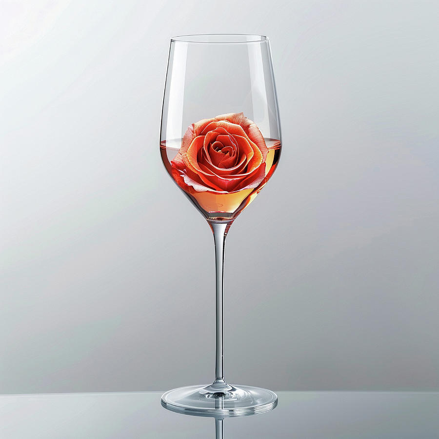 Red Rose Inside A Glass Painting