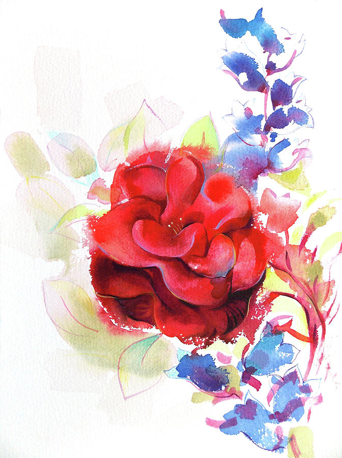 Red rose Painting by Katya Atanasova