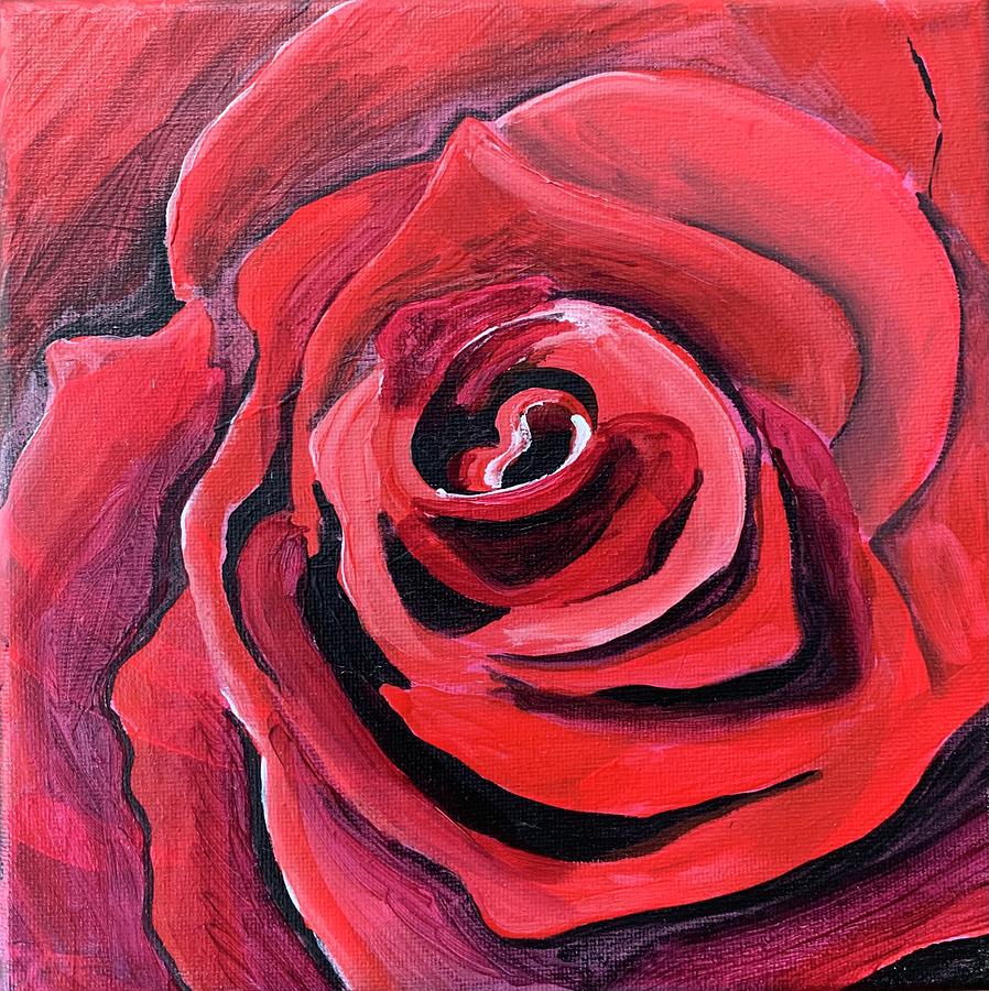 Red rose Painting by Kristen Bailey - Fine Art America