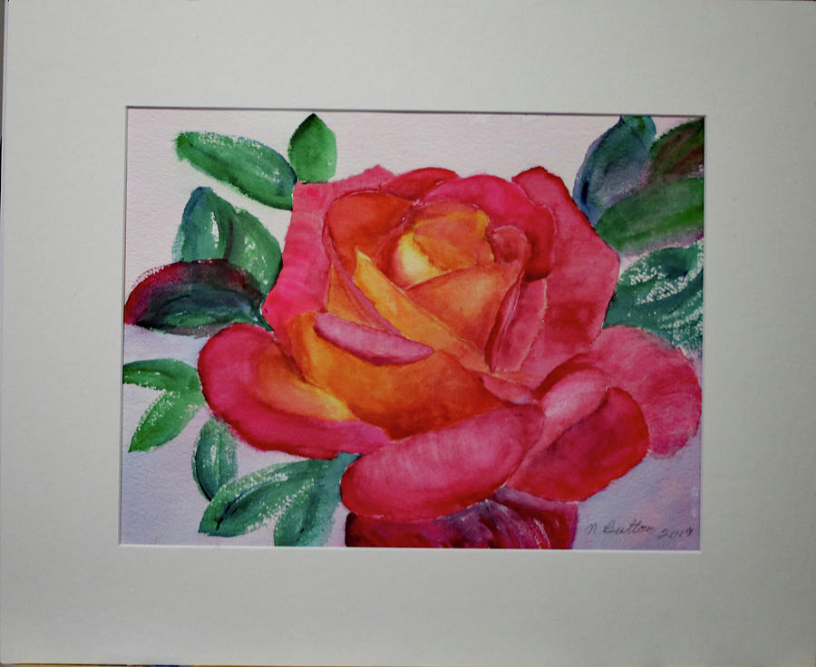 Red Rose Painting by Nadine Button