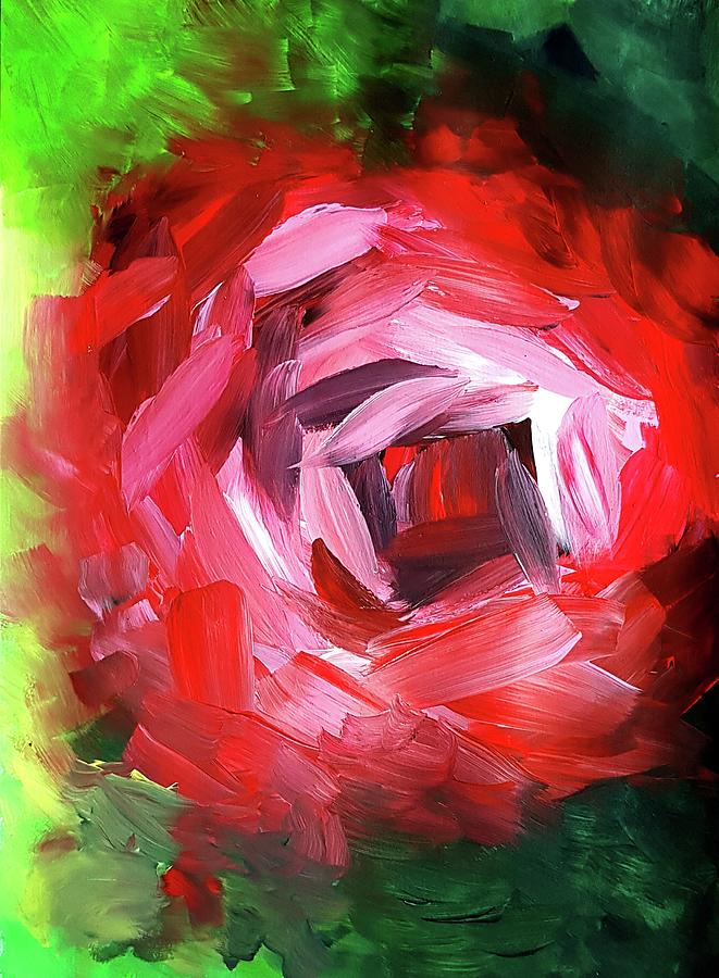 Red Rose Painting by Nicole Tang