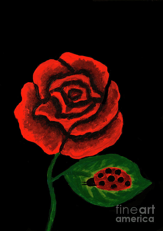 Red rose, oil painting Painting by Irina Afonskaya