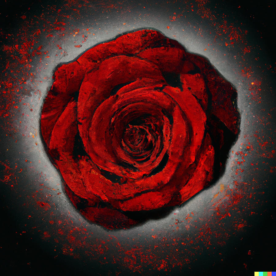 Red Rose on Splattered Background Digital Art by Kevin Duerig - Fine ...