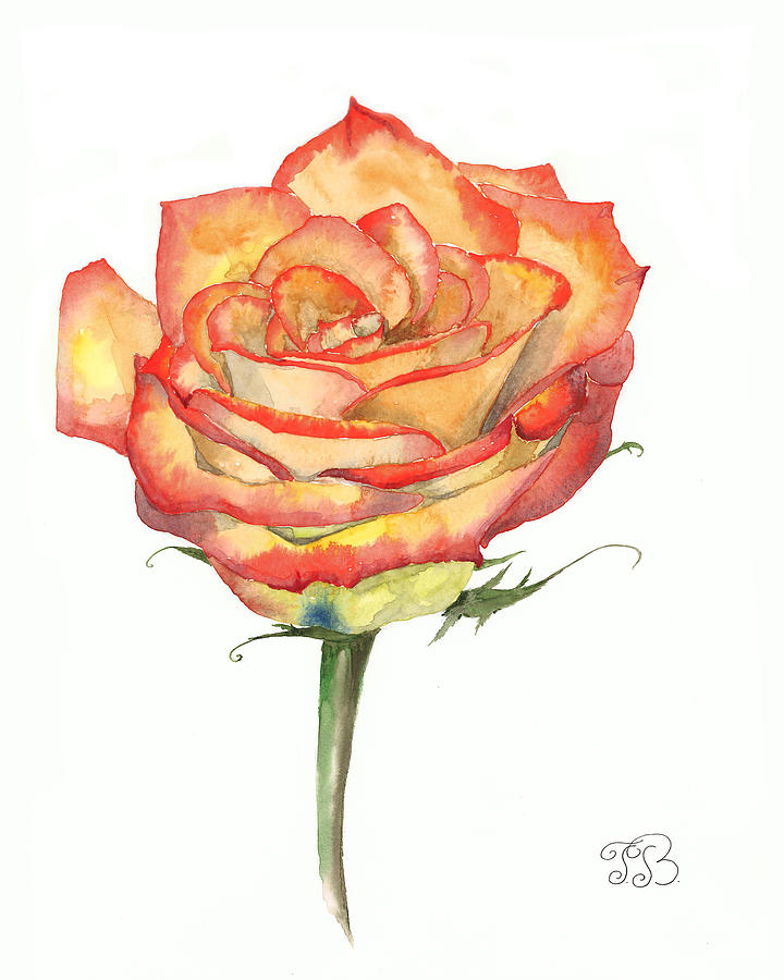 Red Rose Painting by Tatyana Bondareva - Fine Art America