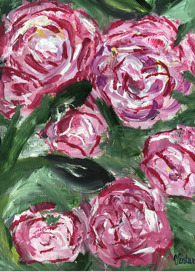 Victorian Roses Painting by Clare Ventura