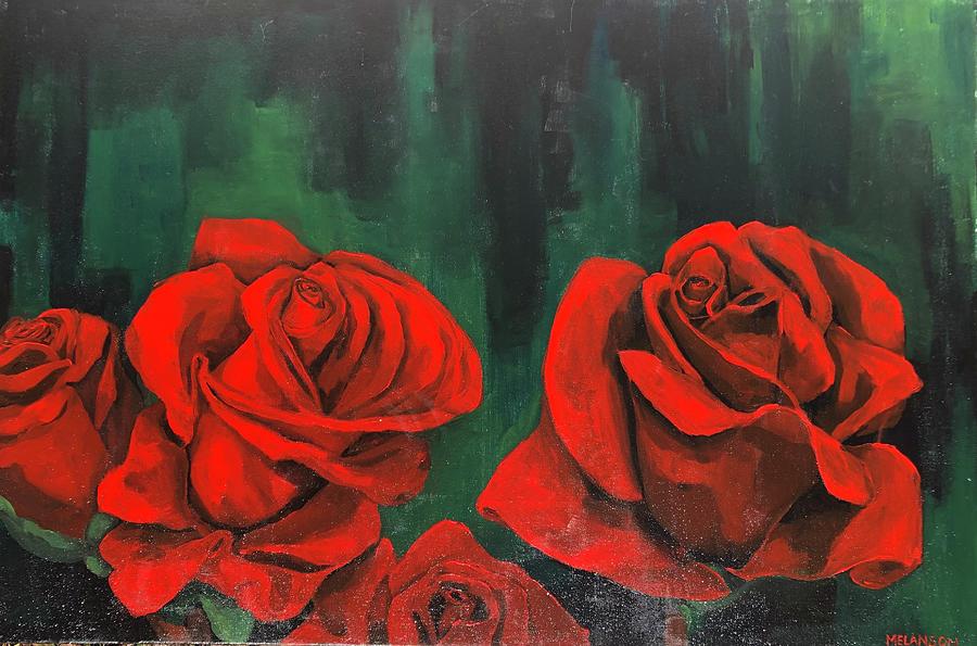 Red Roses Painting by Jam Art Red Roses Painting by Jam Art