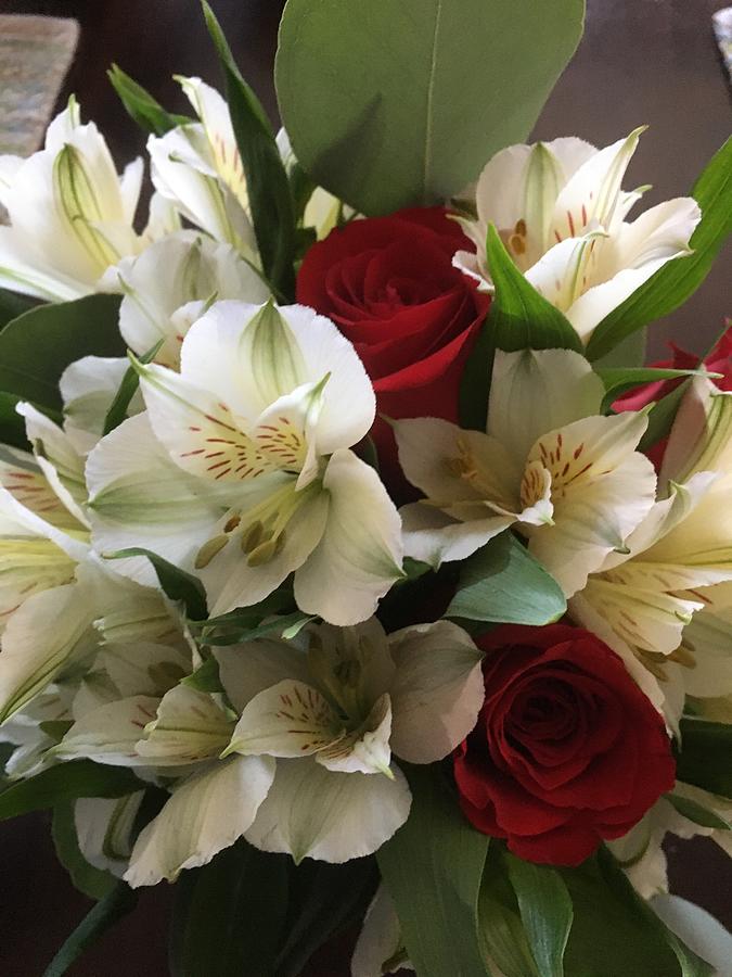 Red Roses, White Lilies Photograph by Diane Schwartz - Fine Art America