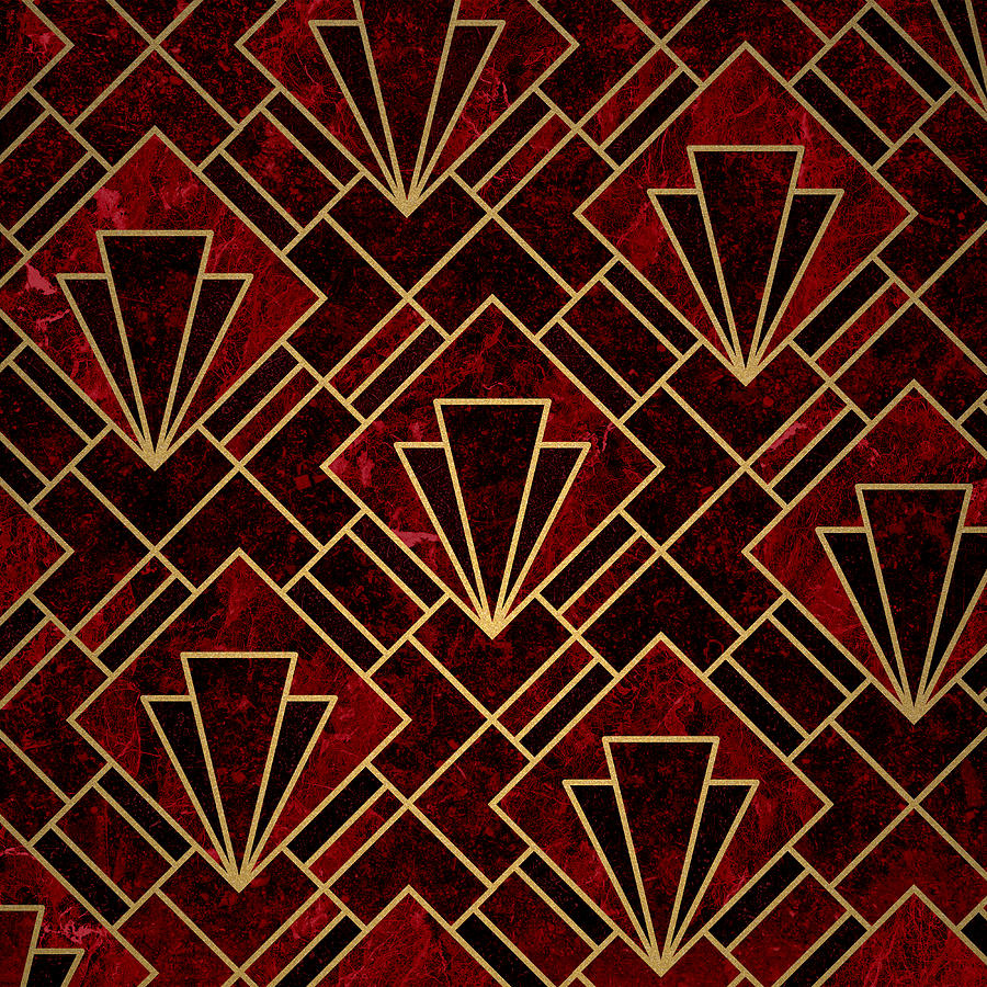 Red Ruby Art Deco Mosaic Digital Art by Ambience Art Fine Art America