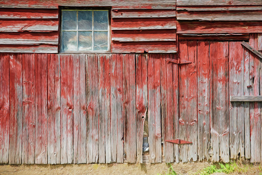 Red Rustic Wood Farm Barn Photograph by David Letts