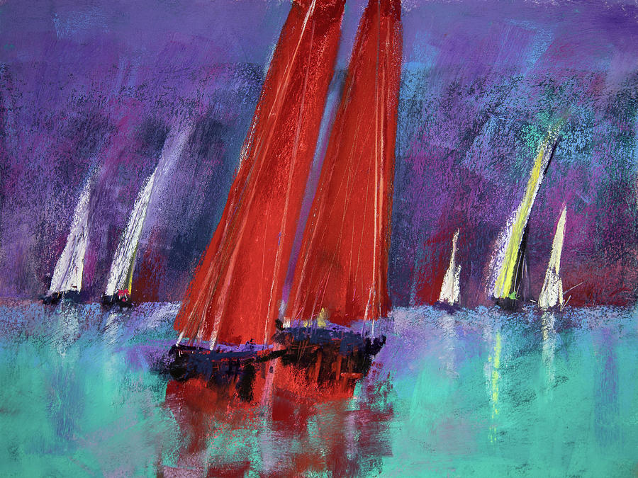 Red Sails Painting by David Patterson