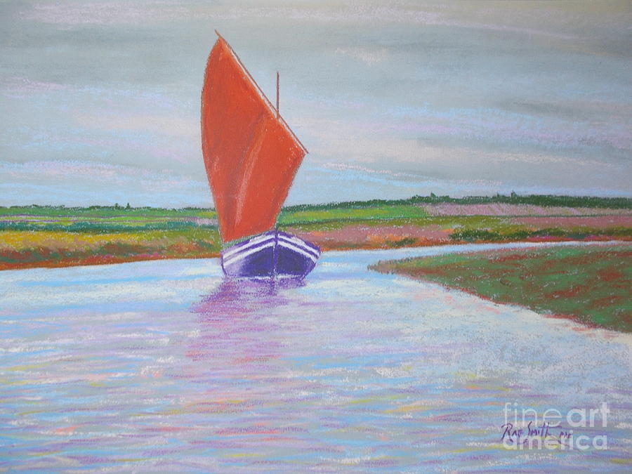 Red Sails  Wales  Pastel by Rae Smith PAC