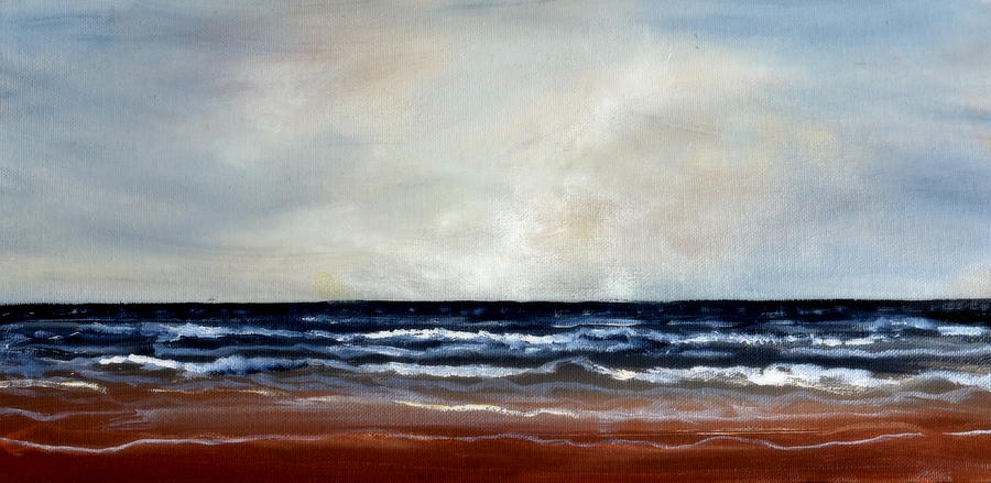 Red Sand Beach Painting by Katy Hawk