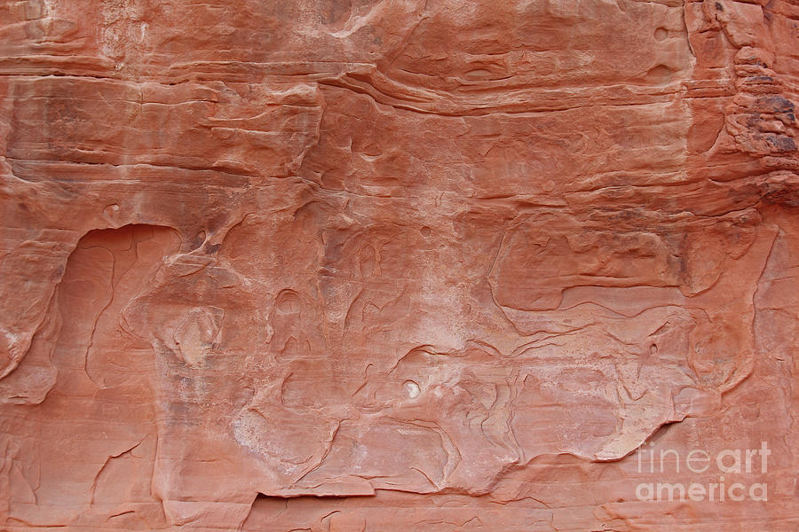 Red sandstone background worn curves Photograph by Pete Klinger