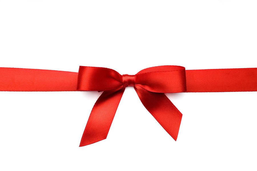 Red Satin Gift Bow (Clipping Path) Photograph by Bluestocking