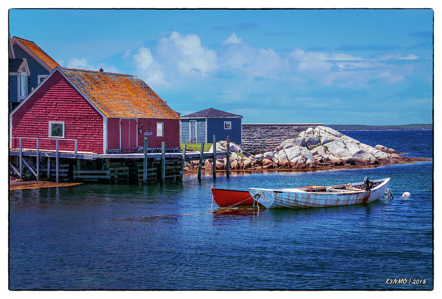 Red Shed at Peggys Cove 02 Digital Art by Ken Morris