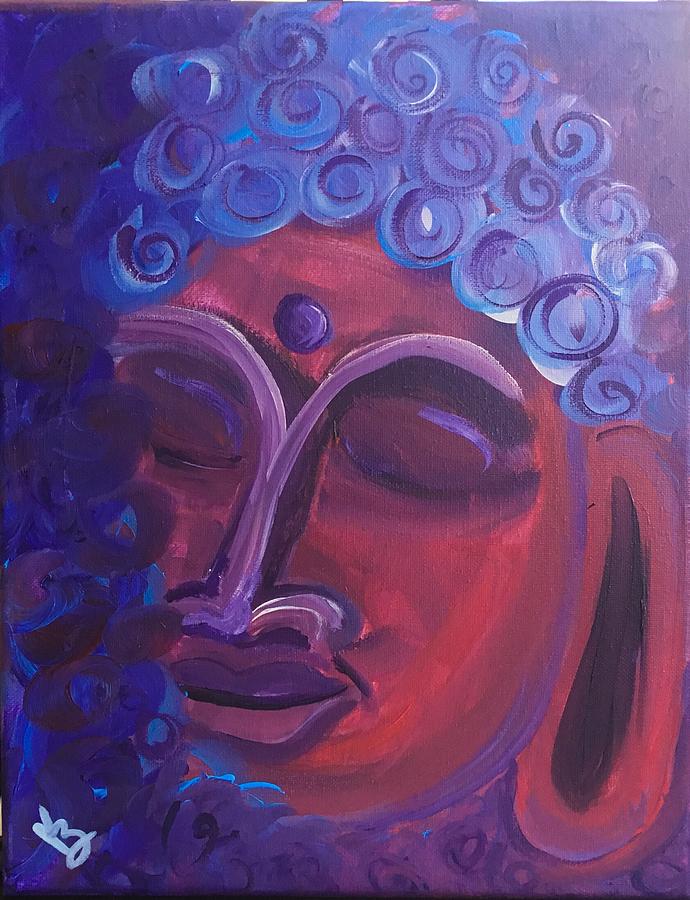 Red Shift Buddha  Painting by Karen Buford