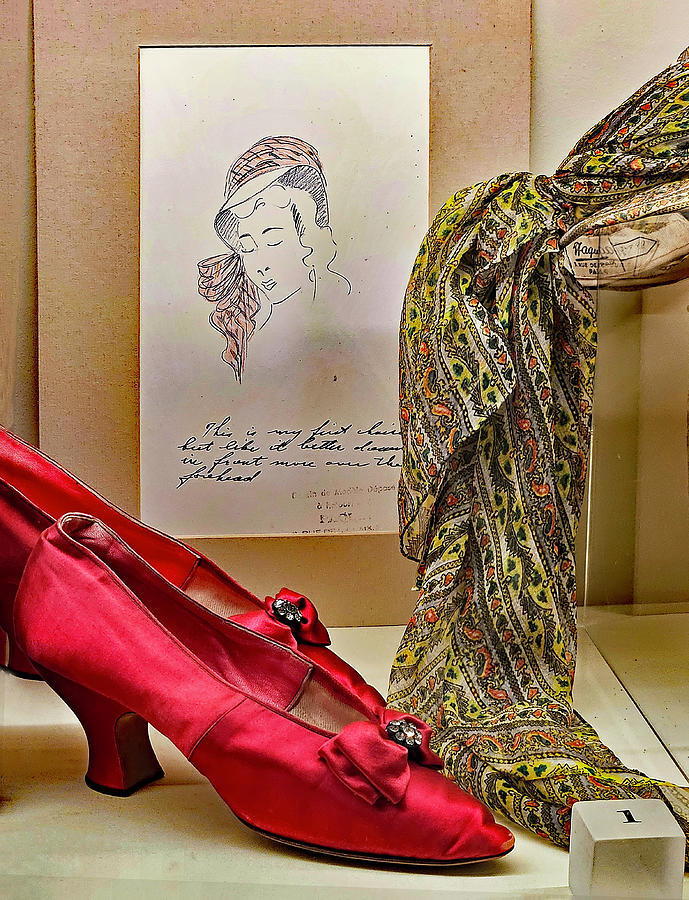 Red Shoes And Fancy Scarf Photograph