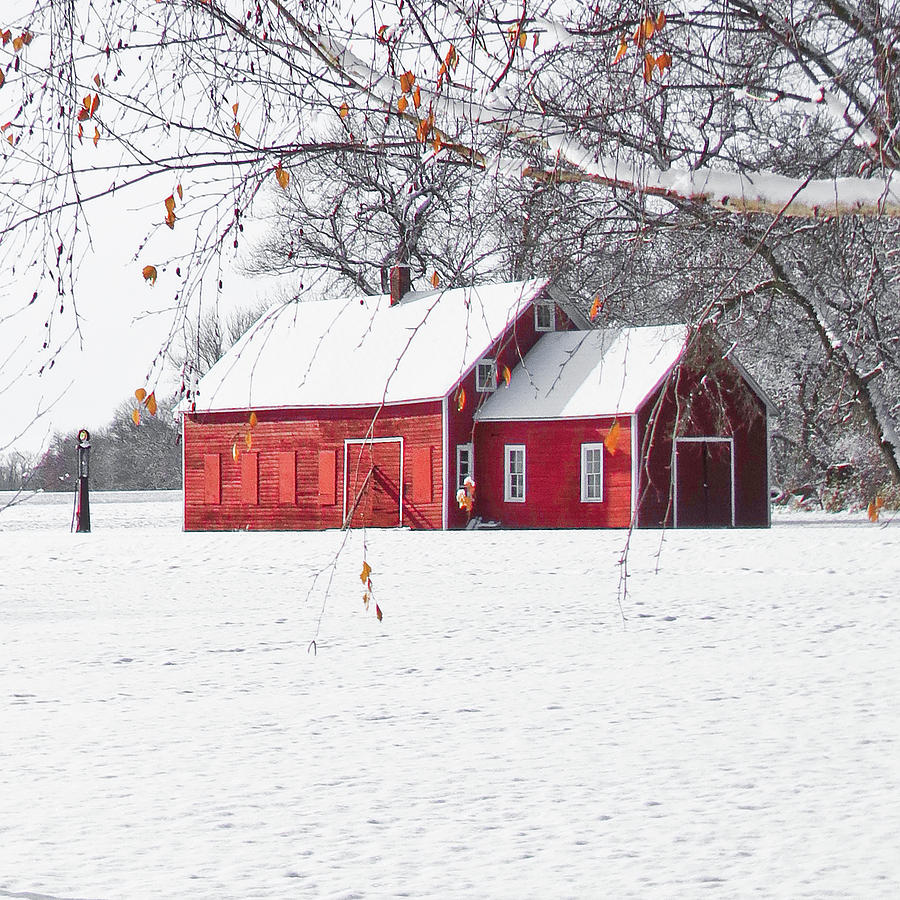 Red Shop on a Sunny Winter Morning Photograph by Mary Tastad Red Shop on a Sunny Winter Morning Photograph by Mary Tastad