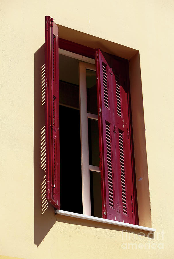Red Shutters in Athens Photograph by John Rizzuto