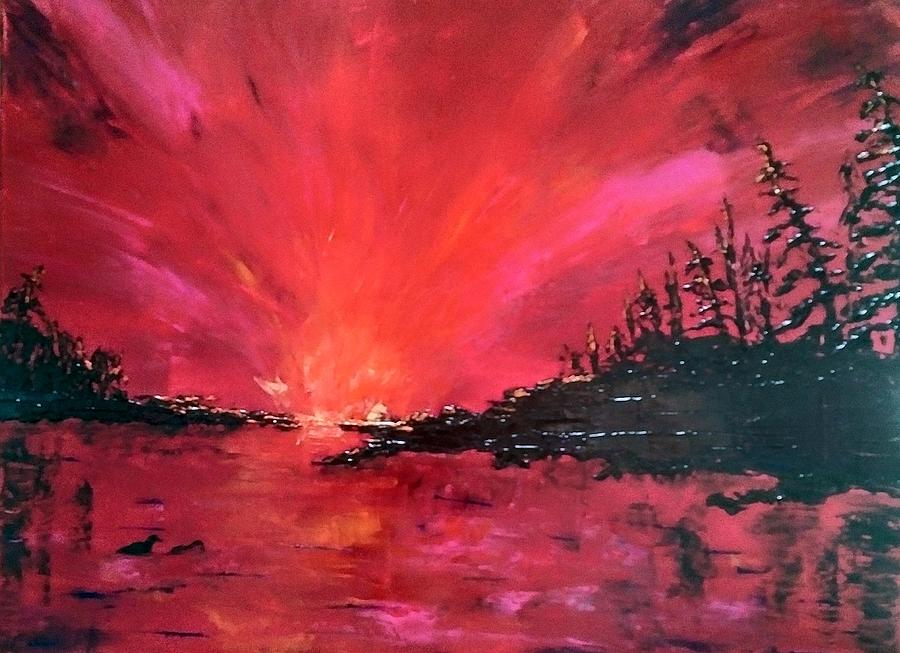 Red Skies at Night Painting by Lynne McQueen