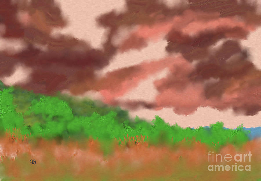 Red Skies, Green Lands Digital Art by Arlene Babad
