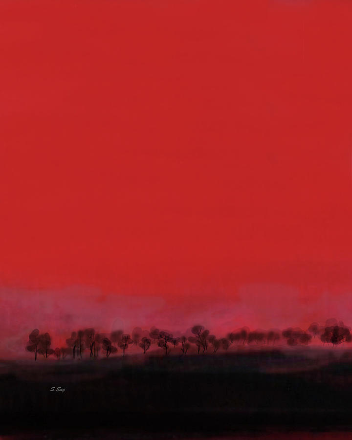 Red Sky at Night Vertical 1 Painting by Sharon Williams Eng