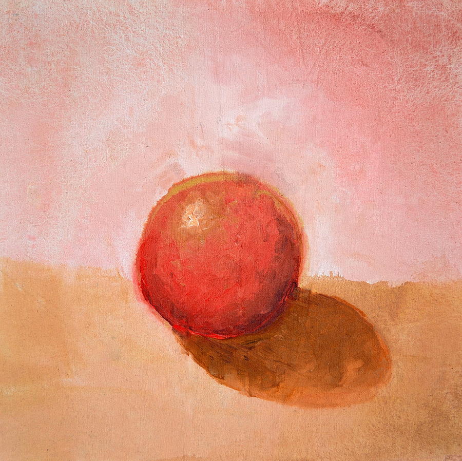 Red Sphere Still Life Painting by Michelle Calkins